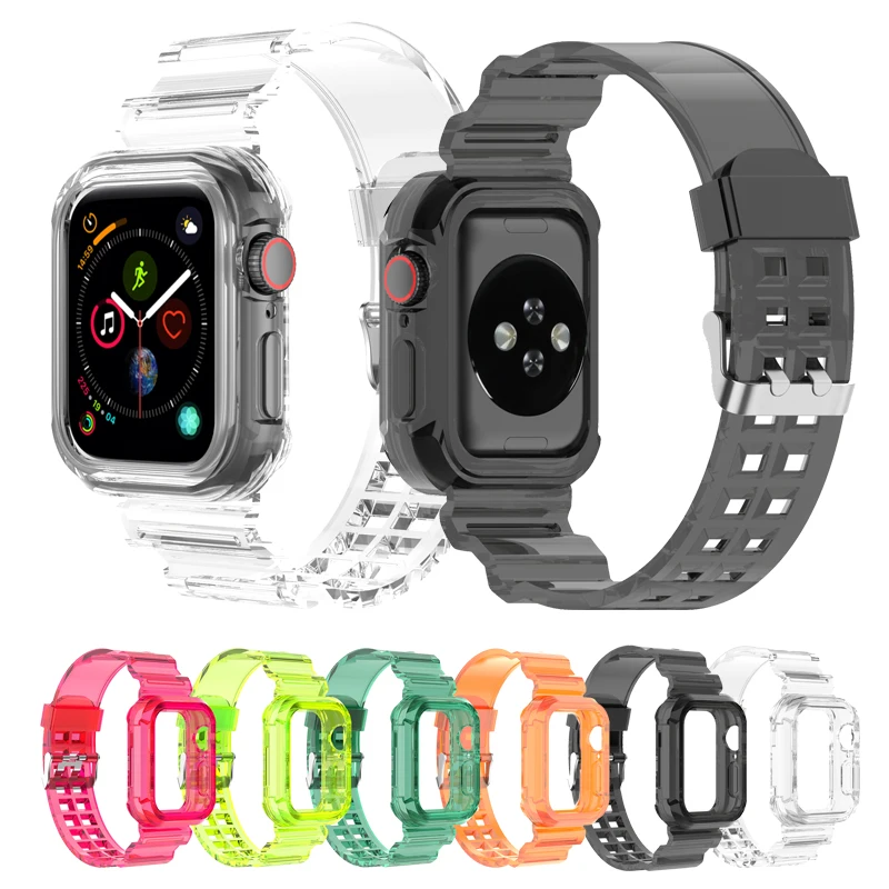 Transparent Strap for Apple Watch Band 45mm 44mm 42mm iWatch7 38mm/40mm/41mm Silicone watchband+case Bracelet Watch series 7
Transparent Strap for Apple Watch Band 45mm 44mm 42mm iWatch7 38mm/40mm/41mm Silicone watchband+case Bracelet Watch series 7