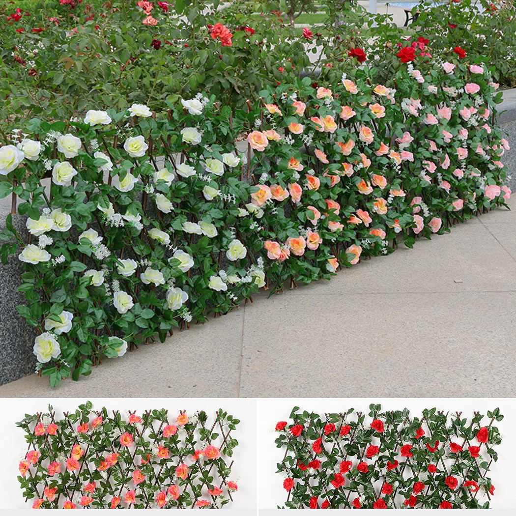 Artificial Flower Garden Telescopic Fence Wall Leaf Landscaping Wood Expanding Trellis Privacy Protected Hedge Garden Home Decor
Artificial Flower Garden Telescopic Fence Wall Leaf Landscaping Wood Expanding Trellis Privacy Protected Hedge Garden Home Decor