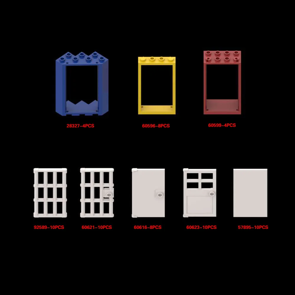 Building Blocks Parts 28327/ 60616 /60596 /60599 /57895 /60623/ 60621/ 92589/ Door frame and door panel ING MOCS Education
Building Blocks Parts 28327/ 60616 /60596 /60599 /57895 /60623/ 60621/ 92589/ Door frame and door panel ING MOCS Education