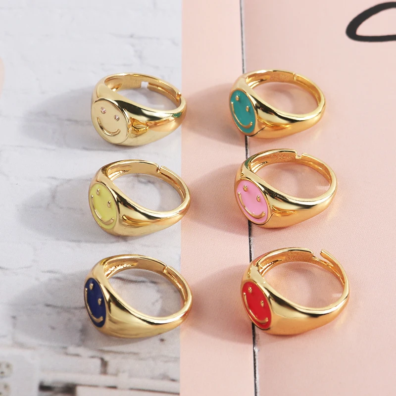 Fashion Gold Ring Smile Women Dripping Oil Enamel Smile Ring Cubic Zircon Copper Ring Sonrisa En El Anillo Um Anel Um Sorriso
Fashion Gold Ring Smile Women Dripping Oil Enamel Smile Ring Cubic Zircon Copper Ring Sonrisa En El Anillo Um Anel Um Sorriso