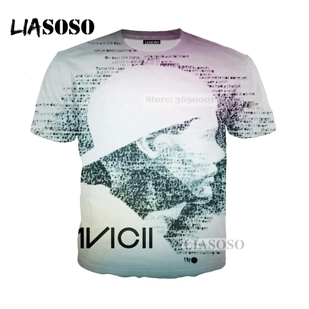 LIASOSO 3D Print Women Men DJ Avicii Alesso Tim Bergling Logo Colorful Tshirt T-shirt Hip Hop Pullover Harajuku Short Sleeve
LIASOSO 3D Print Women Men DJ Avicii Alesso Tim Bergling Logo Colorful Tshirt T-shirt Hip Hop Pullover Harajuku Short Sleeve