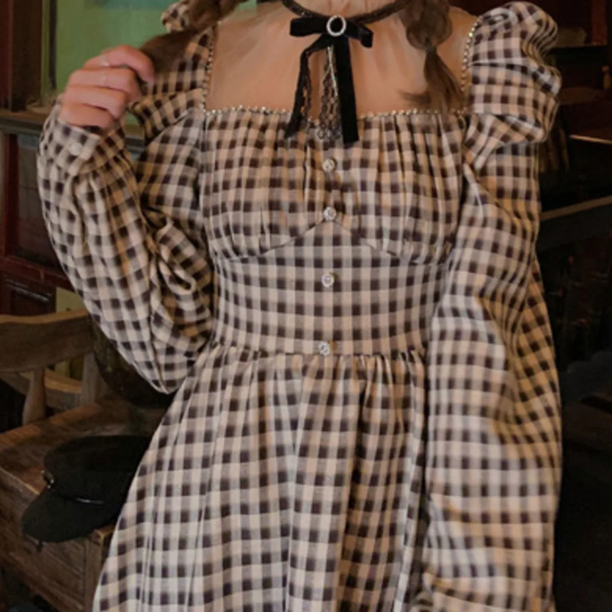 Winter Elegant Black Velvet Evening Party Dresses Women Retro Coffee Plaid Long Sleeve Vintage Maxi Dresses Robe
Winter Elegant Black Velvet Evening Party Dresses Women Retro Coffee Plaid Long Sleeve Vintage Maxi Dresses Robe