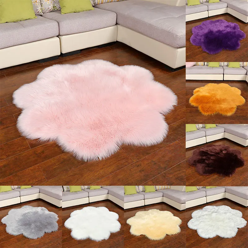 

Soft Comfortable Plum-shaped Floor Mats Plush Floor Mat Modern Simplicity Floor Mats Finished Home Textiles