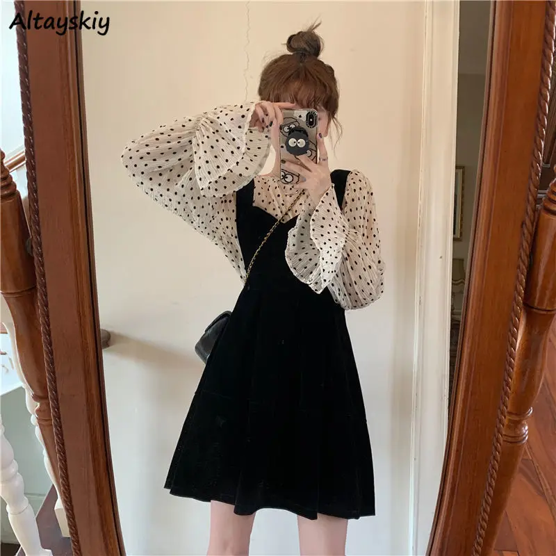 French Style Black Dresses for Women Elegant Retro Sweet Ladies All-match Simple A-line Fashion Casual Streetwear Ulzzang Sexy 
French Style Black Dresses for Women Elegant Retro Sweet Ladies All-match Simple A-line Fashion Casual Streetwear Ulzzang Sexy