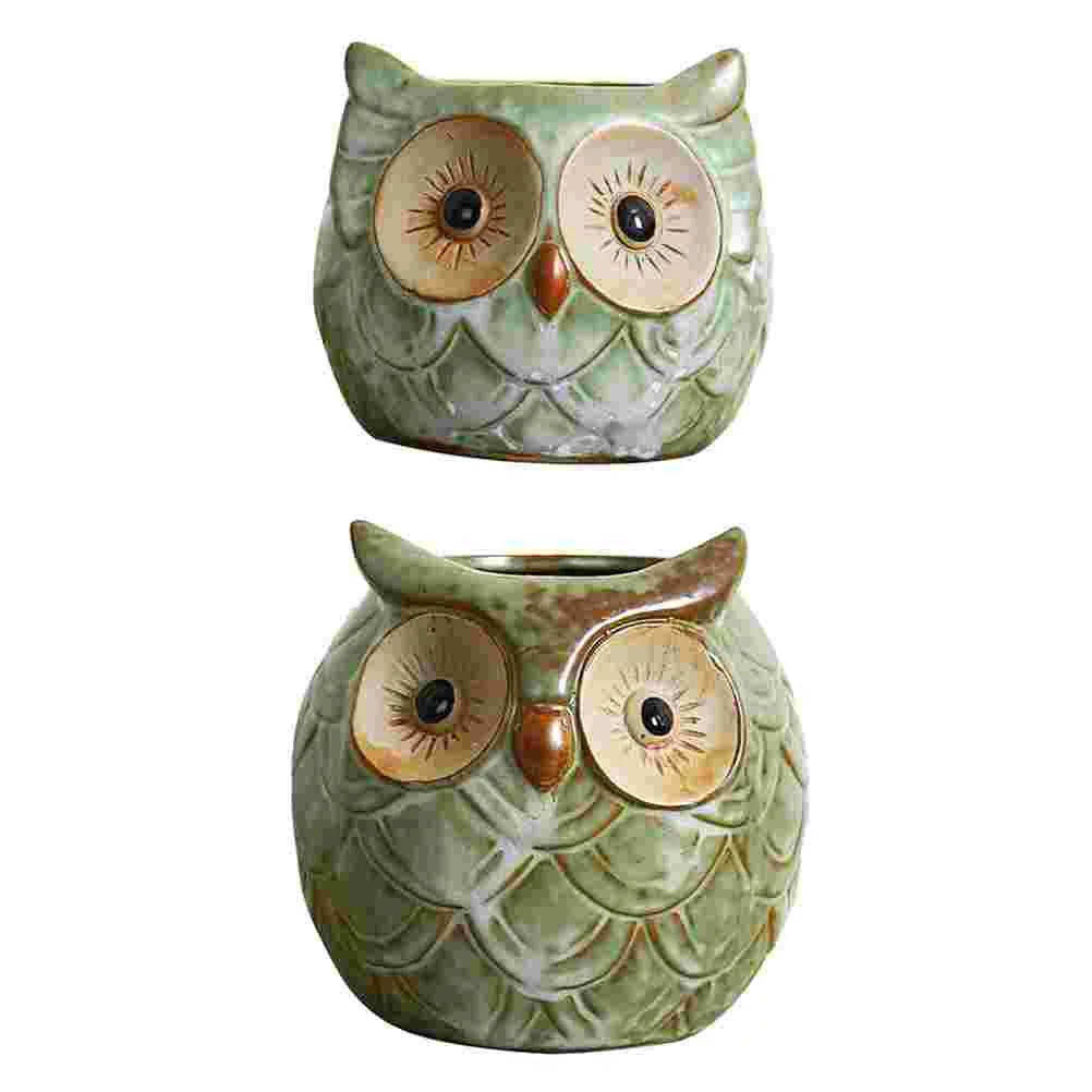 2Pcs Ceramic Owl Shape Succulent Flower Pot Plant Container Home Flower Pot 
2Pcs Ceramic Owl Shape Succulent Flower Pot Plant Container Home Flower Pot