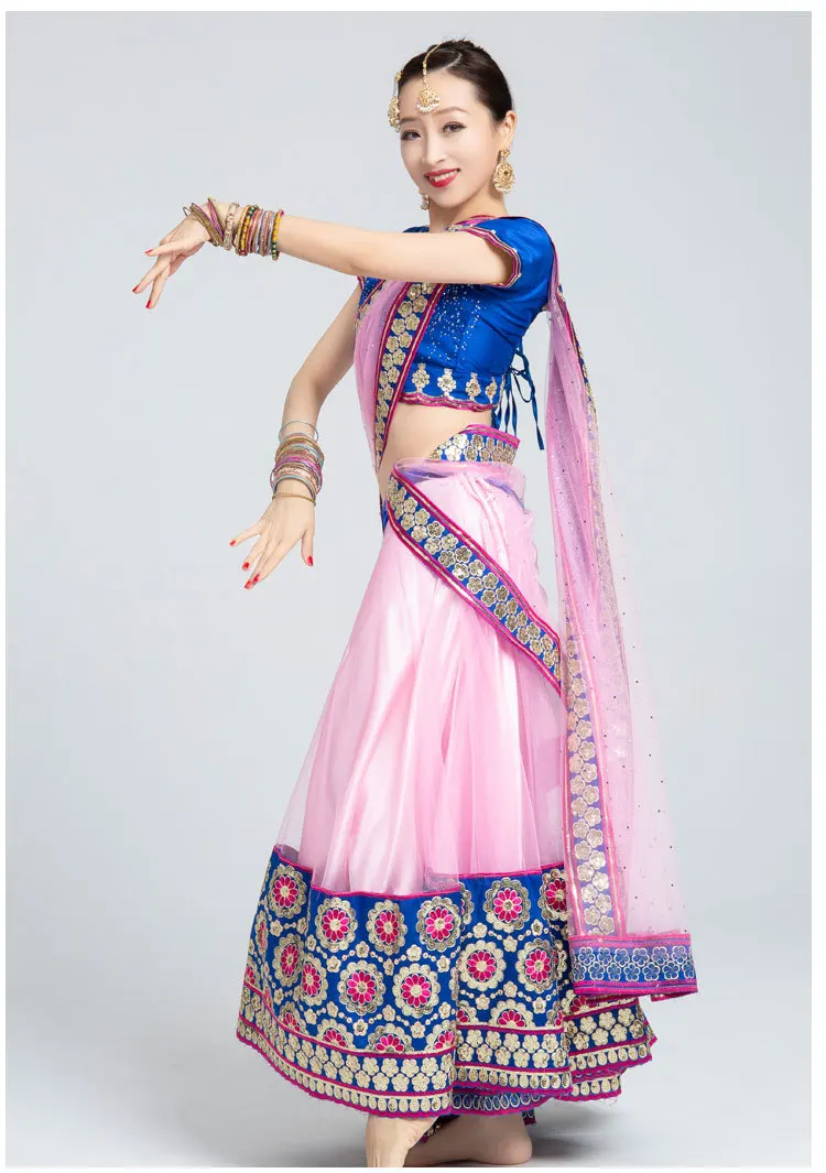 Костюм Exceed India Lengha Sari женский для танца живота, для выступлений, розовый цвет, молодежная мода, корейский стиль 
Костюм Exceed India Lengha Sari женский для танца живота, для выступлений, розовый цвет, молодежная мода, корейский стиль