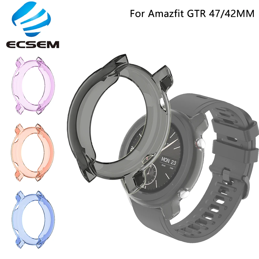 Защитный чехол для Amazfit GTR 47 мм 42 аксессуары часов из ТПУ полупрозрачный