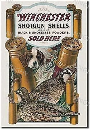 Tin Sign Winchester Dog Quail Shotgun Shells Tin Metal Sign Hunting Metal Sign 12x8
Tin Sign Winchester Dog Quail Shotgun Shells Tin Metal Sign Hunting Metal Sign 12x8