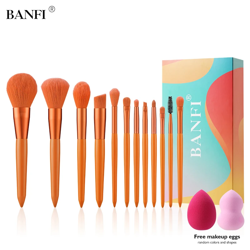 BANFI 12pcs Orange set 8 color makeup brush tool set makeup powder eye shadow foundation blush mixed beauty cosmetics eyeliner
BANFI 12pcs Orange set 8 color makeup brush tool set makeup powder eye shadow foundation blush mixed beauty cosmetics eyeliner