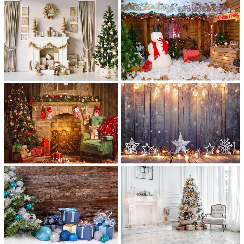 

SHUOZHIKE Christmas Theme Photography Background Snowman Christmas tree Portrait Backdrops For Photo Studio Props 211025 ZLSY-61