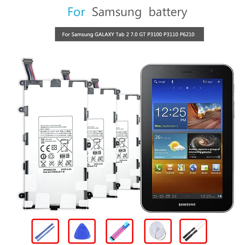 Аккумулятор GUKEEDIANZI SP4960C3B на 4200 мАч для планшетов Samsung GALAXY Tab 2 7,0 GT P3100 P3110 P3113 P6200 P6210
Аккумулятор GUKEEDIANZI SP4960C3B на 4200 мАч для планшетов Samsung GALAXY Tab 2 7,0 GT P3100 P3110 P3113 P6200 P6210