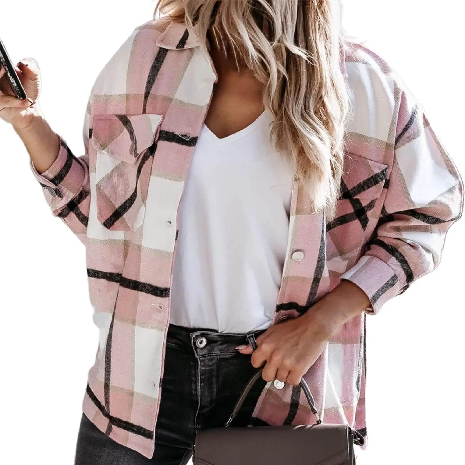 Women Vintage Plaid Turn-down Collar Jackets Autumn Casual Long Sleeves Single Breasted Coat Ladies Streetwear Fashion Outerwear
Women Vintage Plaid Turn-down Collar Jackets Autumn Casual Long Sleeves Single Breasted Coat Ladies Streetwear Fashion Outerwear