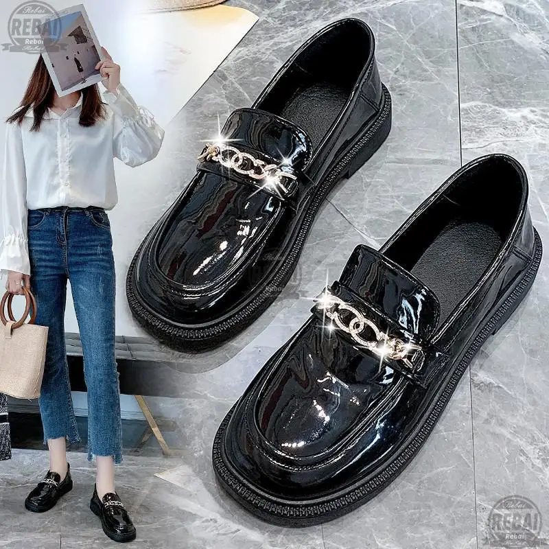 Metal Chain Oxford Shoes For Women Woman New Slip On Square Platform Round Toe Loafers Solid Leather Casual Mocasines De Mujer
Metal Chain Oxford Shoes For Women Woman New Slip On Square Platform Round Toe Loafers Solid Leather Casual Mocasines De Mujer
