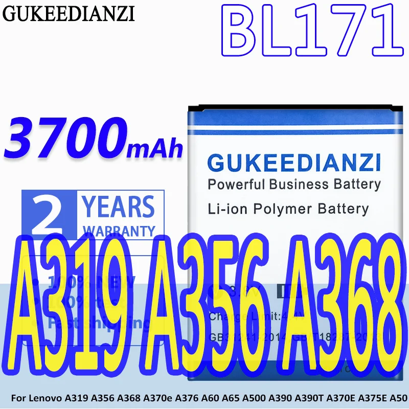 Аккумулятор GUKEEDIANZI BL171 3700 мАч для Lenovo A319 A356 A368 A370e A376 A60 A65 A500 A390 A390T A370E A375E A50
Аккумулятор GUKEEDIANZI BL171 3700 мАч для Lenovo A319 A356 A368 A370e A376 A60 A65 A500 A390 A390T A370E A375E A50