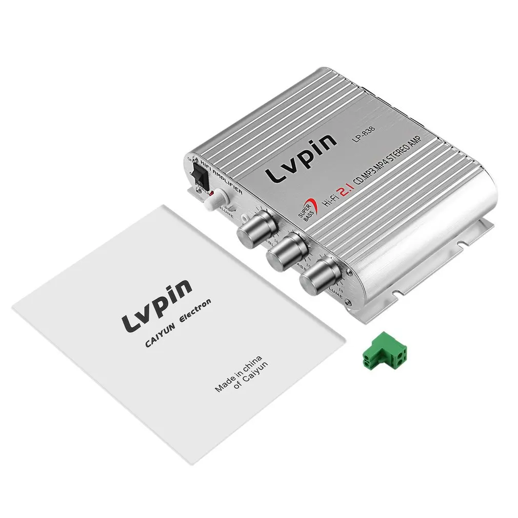 

100% Original Brand Lepy Lp-838 2.1 3 Channel Stereo Mini Computer Car Amplifier 3.5mm Headphone out Subwoofer Out