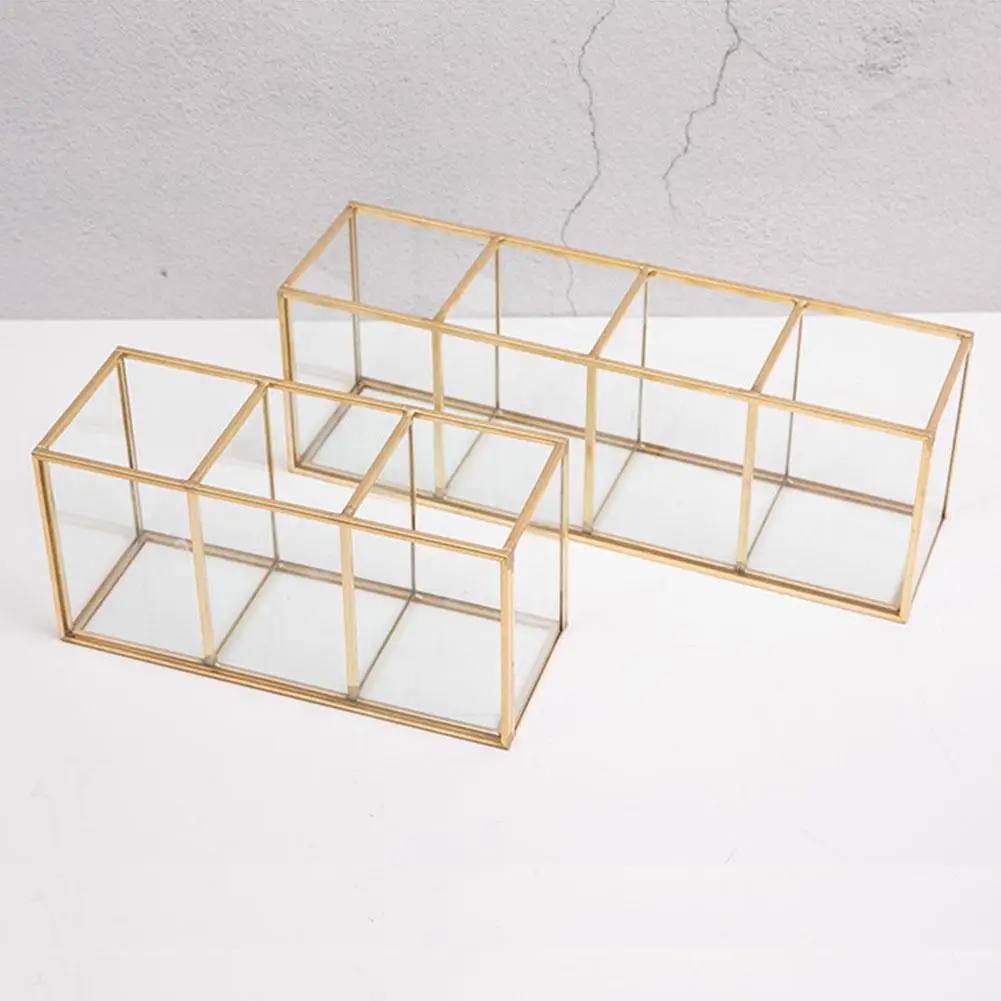 Female makeup finishing clear glass makeup brush storage box golden cosmetics lipstick pen holder makeup brush storage box
Female makeup finishing clear glass makeup brush storage box golden cosmetics lipstick pen holder makeup brush storage box