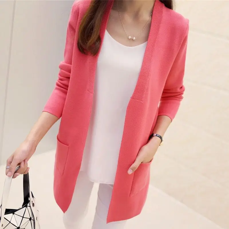 2022 Spring And Autumn Women's Top Medium-long Cardigan Outerwear Sweater F9244
2022 Spring And Autumn Women's Top Medium-long Cardigan Outerwear Sweater F9244