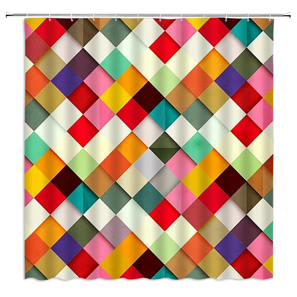 Shower curtain Lattice printing bathroom products shower room Square lattice curtain Screen Hangings Bathroom curtain
Shower curtain Lattice printing bathroom products shower room Square lattice curtain Screen Hangings Bathroom curtain