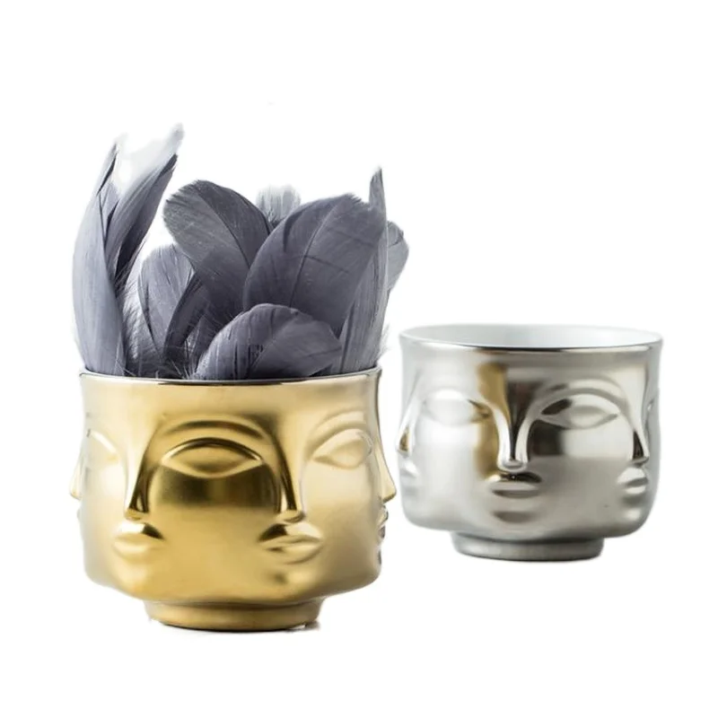 Human Face Ceramic Flowerpot Creative Home Multi-meat Pot Ornaments Storage Tank Flower Arrangement Morden Garden Decor Craft
Human Face Ceramic Flowerpot Creative Home Multi-meat Pot Ornaments Storage Tank Flower Arrangement Morden Garden Decor Craft