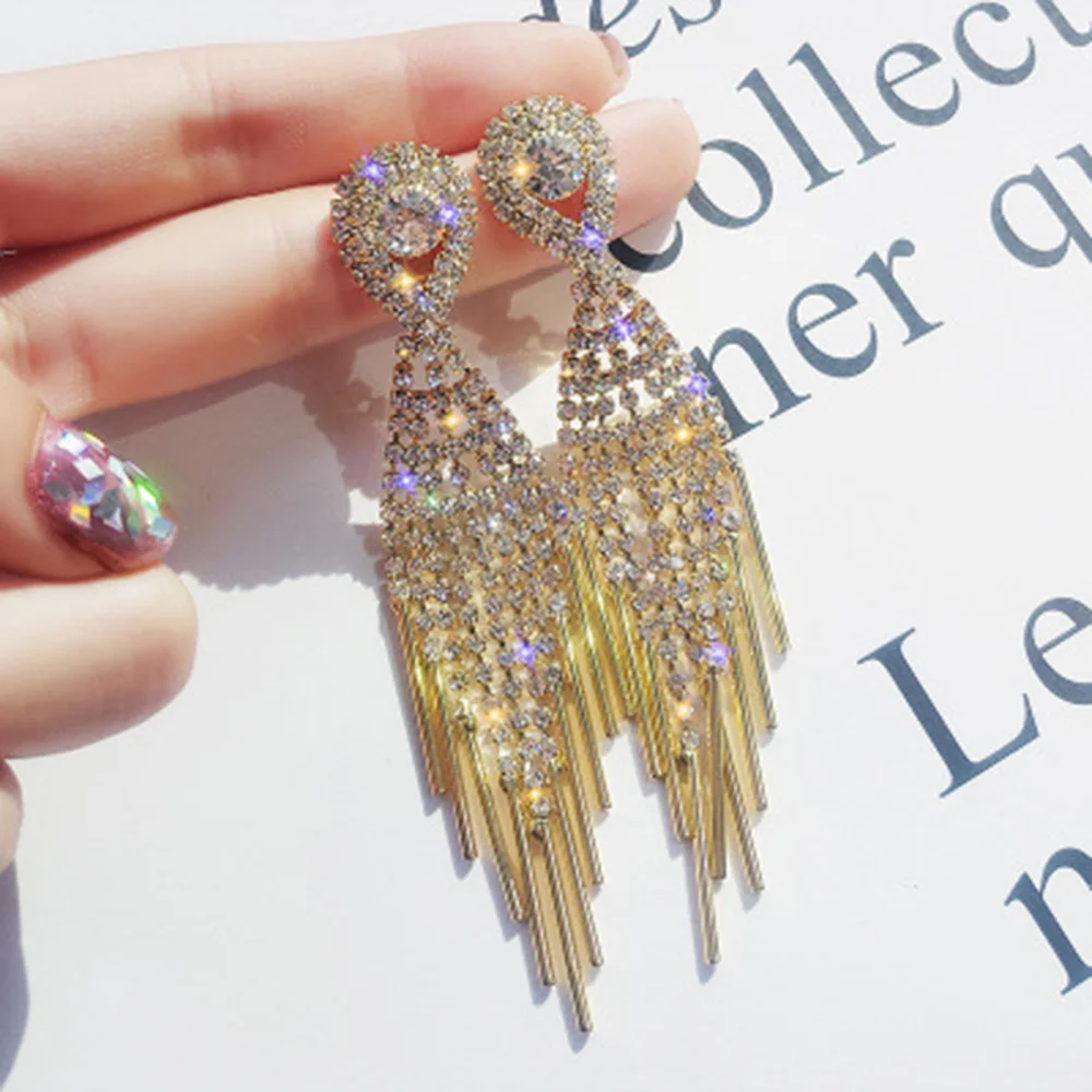 New Fashion Full Rhinestone Drop Earrings For Women Shiny Water Drop Crystal Dangle Earrings Jewelry Accessories Girls Gifts
New Fashion Full Rhinestone Drop Earrings For Women Shiny Water Drop Crystal Dangle Earrings Jewelry Accessories Girls Gifts