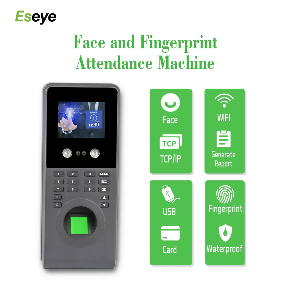 

Eseye Biometric Fingerprint Attendance Face Recognition Systems RFID Access Control System Staff Office WIFI Attendance Machine