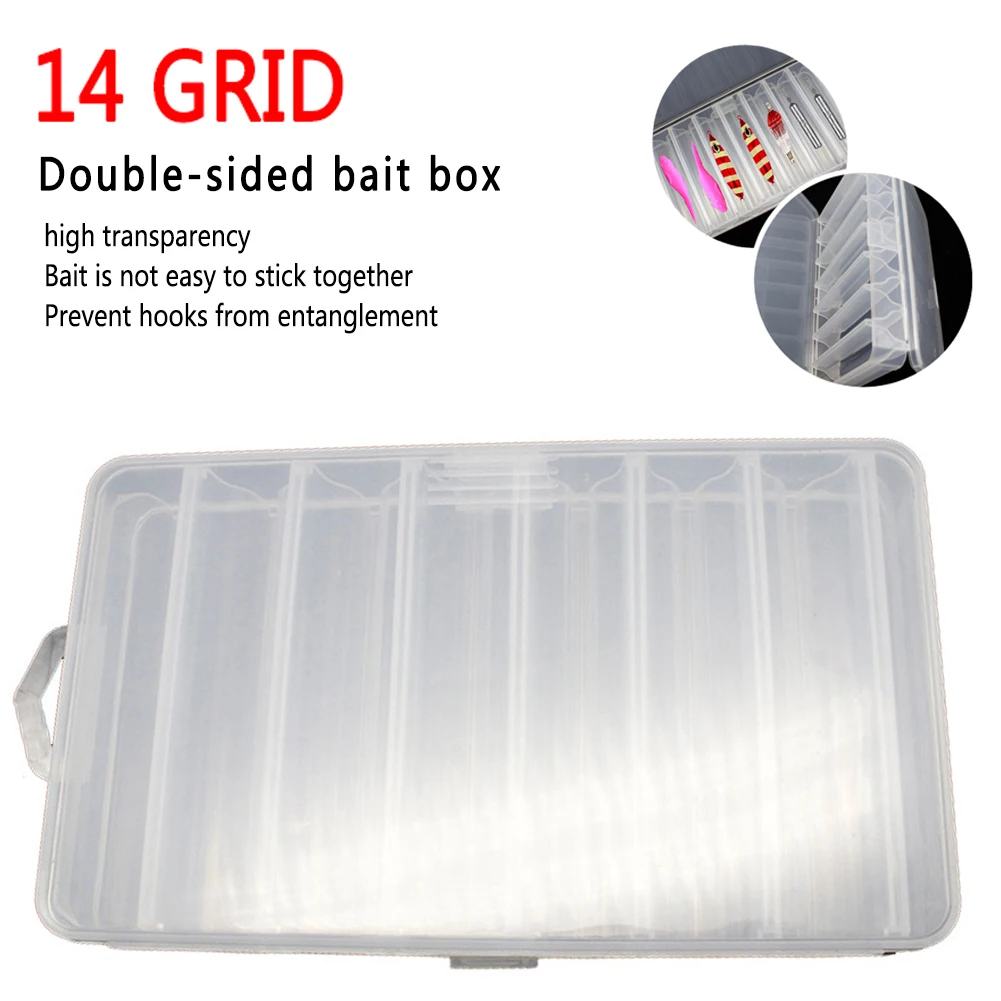 14 Compartments Fishing Tackle Box Double-Sided Fishing Lue Box Plastic Baits Storage Box Organizer Fishing Tackle Accessories
14 Compartments Fishing Tackle Box Double-Sided Fishing Lue Box Plastic Baits Storage Box Organizer Fishing Tackle Accessories
