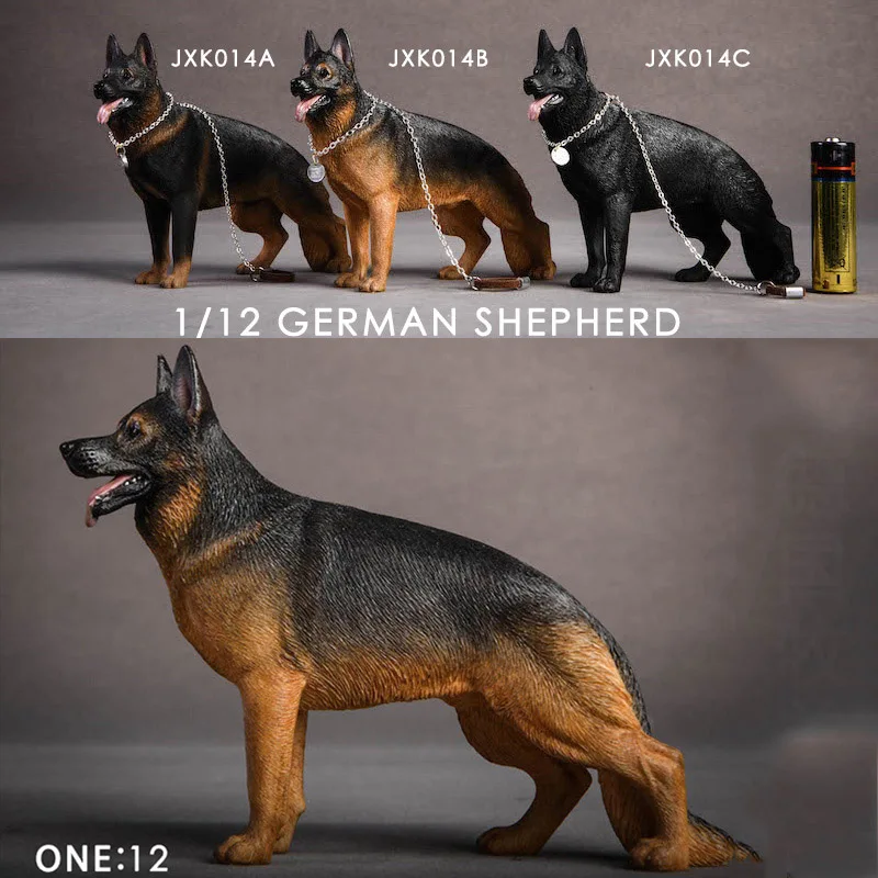 

JXK014 About 12cm 1/12 Scale Simulation Animal German Shepherd dog Model Toy For Action Figure Scene home decoration