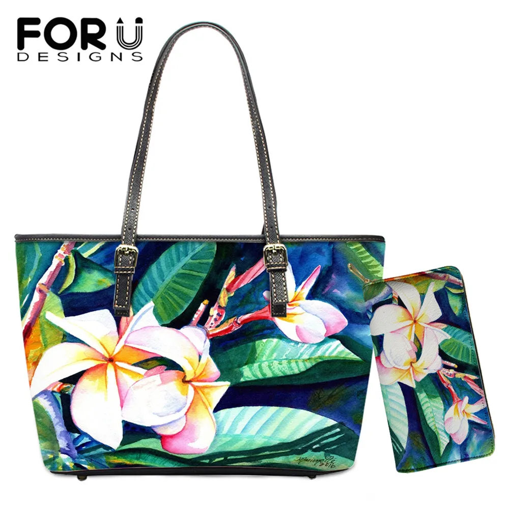FORUDESIGNS 2pcs Women Top-handle Bags And Purse Hawaii Plumeria Flower 3D Printed Leather Ladies Casual Shoulder Bag Sac A Main
FORUDESIGNS 2pcs Women Top-handle Bags And Purse Hawaii Plumeria Flower 3D Printed Leather Ladies Casual Shoulder Bag Sac A Main
