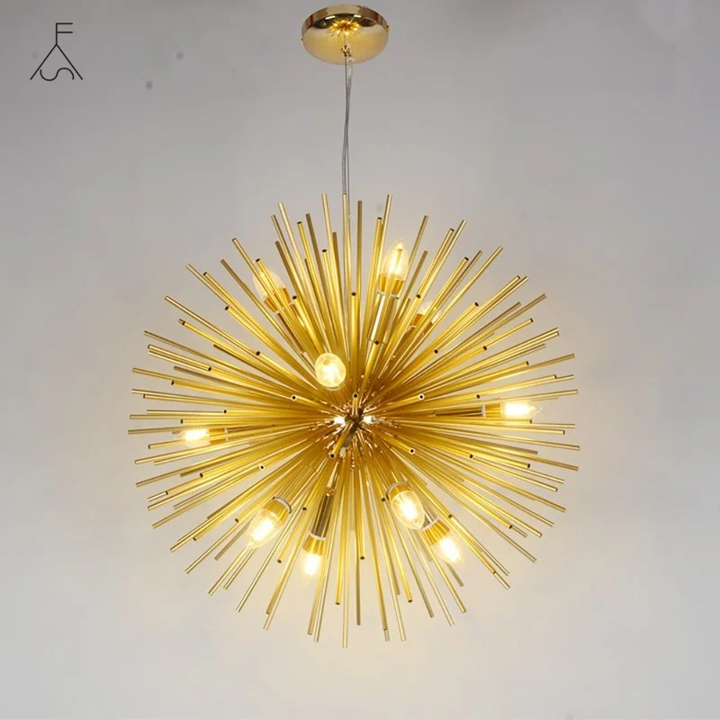 

2021 Nordic LED Aluminum Dandelion Chandeliers Lighting Sputnik Pendant Lamp Fixture for Restaurant Home Decor Pendant Lights