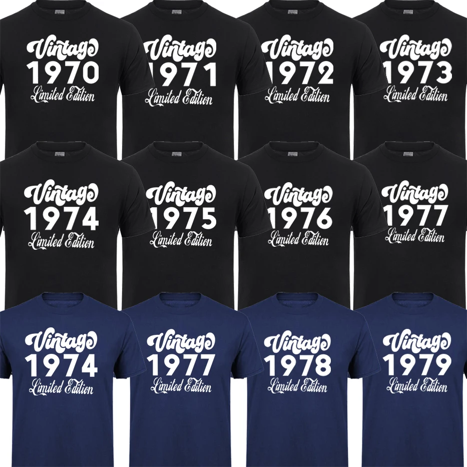 

Vintage 1974 Limited Edition T Shirt men Born in 1970/1971/1972/1973/1975/1976/1977/1978/1979 T-shirt 70s Birthday Gifts Apparel