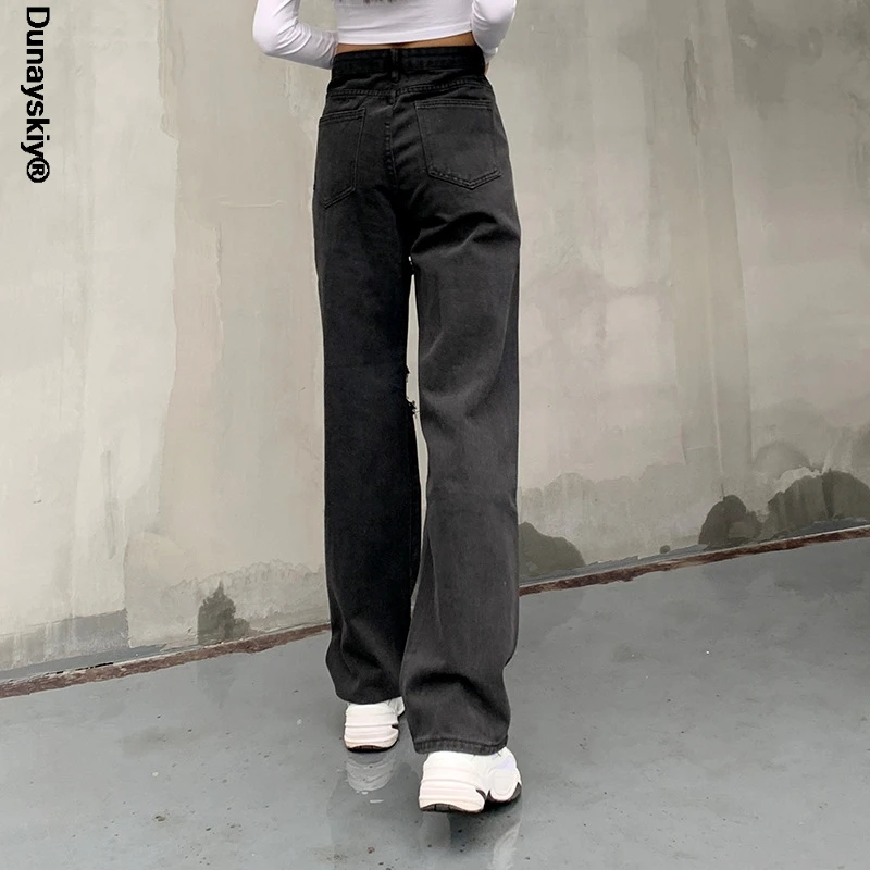 Hole Ripped Black Woman Distressed Jeans Casual Hip Hop High Waist Pants Capris Pocket Straight Denim Trousers Ladies
Hole Ripped Black Woman Distressed Jeans Casual Hip Hop High Waist Pants Capris Pocket Straight Denim Trousers Ladies