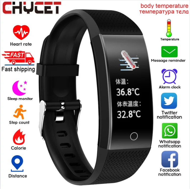 Smart Watch Body Temperature Smartwatch Ip68 Waterproof Heart Rate Fitness Tracker Smart Watches Men Women For Android IOS 2020
Smart Watch Body Temperature Smartwatch Ip68 Waterproof Heart Rate Fitness Tracker Smart Watches Men Women For Android IOS 2020