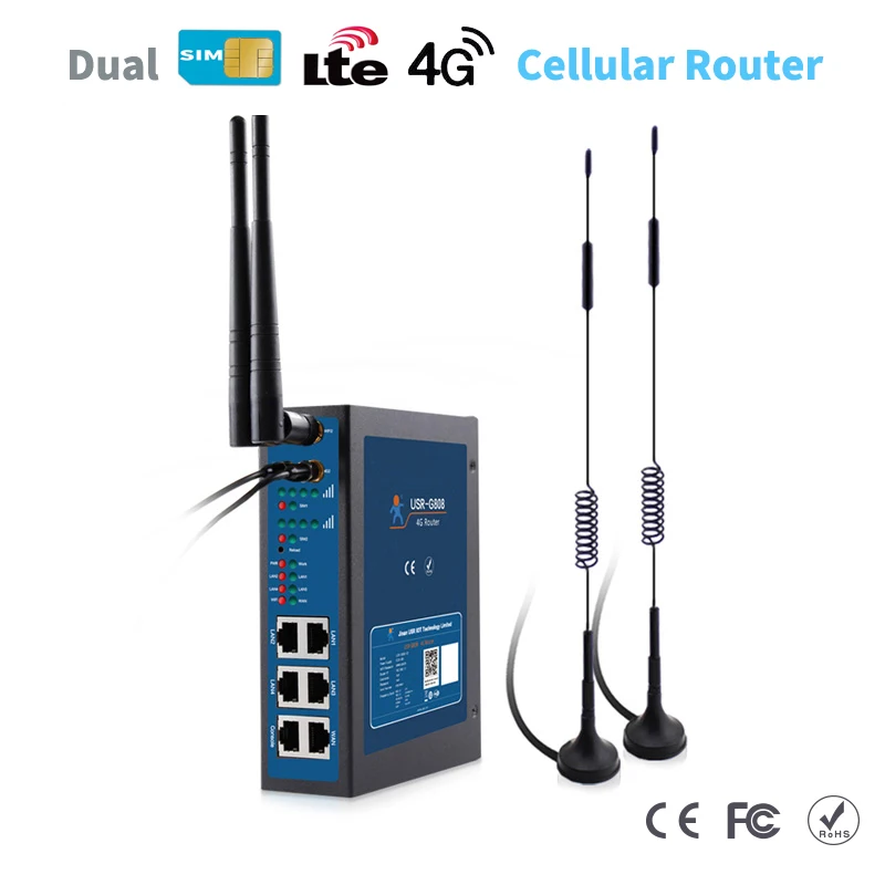 Промышленный сетевой маршрутизатор 4G поддержка двух SIM-карт слот LTE безопасное