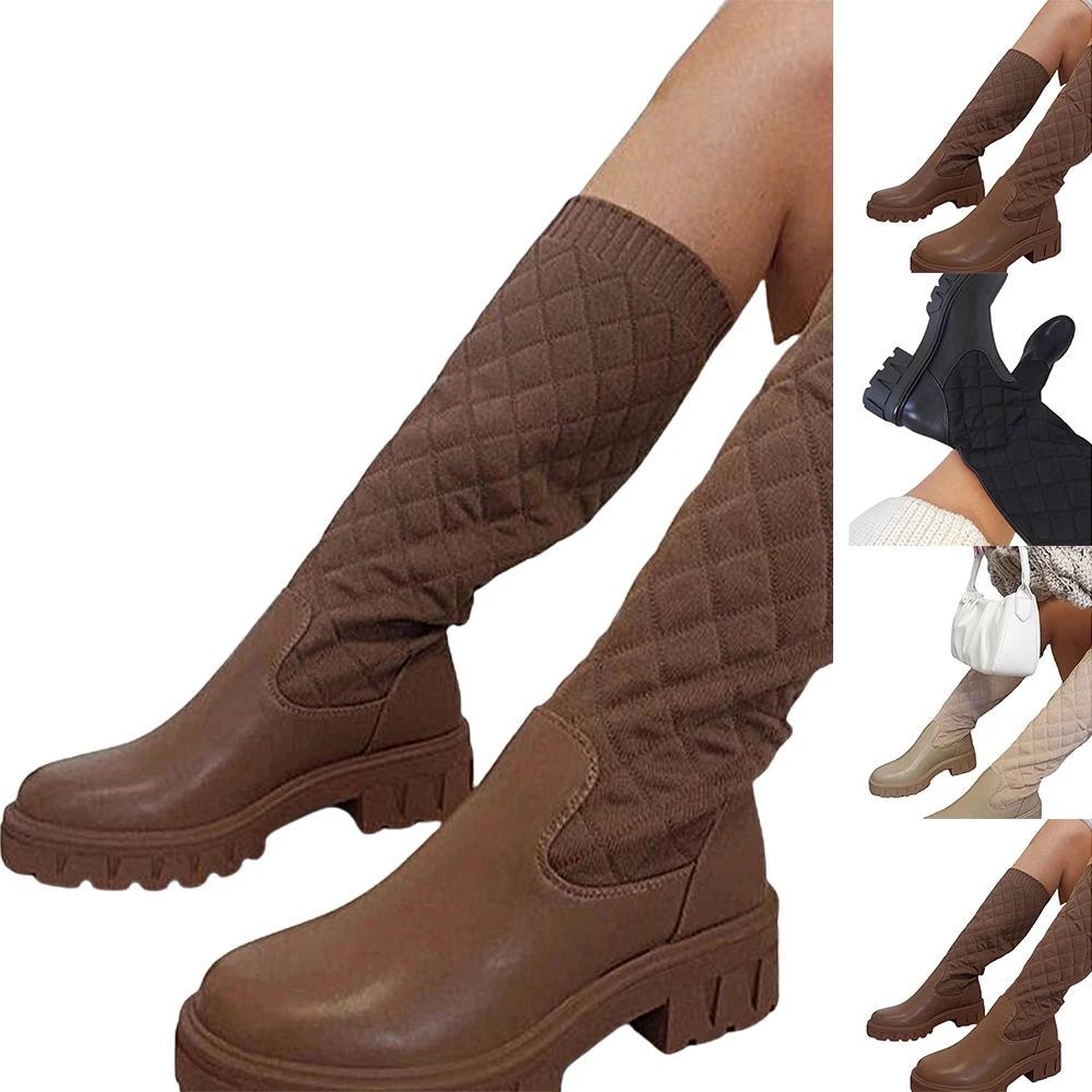 Women's Square Heel Round Toe Waterproof Long Boots Solid Color Winter Warm Shoes
Women's Square Heel Round Toe Waterproof Long Boots Solid Color Winter Warm Shoes