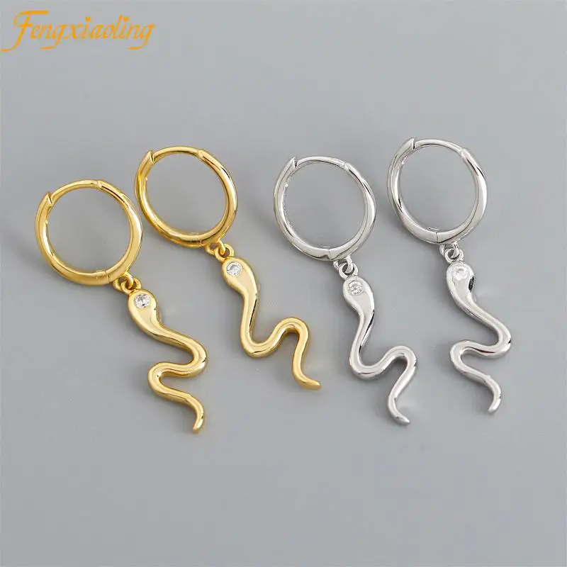 Real 100% 925 Sterling Silver Luxury Golden Little Snake Drop Earrings For Women Trendy Animal Silver Earrings Fashion Jewelry
Real 100% 925 Sterling Silver Luxury Golden Little Snake Drop Earrings For Women Trendy Animal Silver Earrings Fashion Jewelry