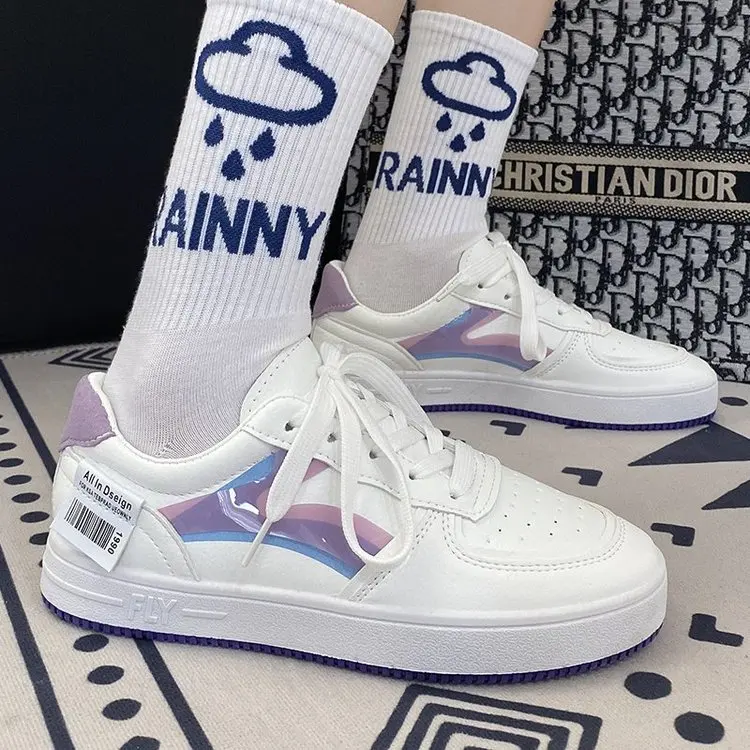 Trendy White Shoes for Women 2021 Spring New Student Lace-up Sneakers Harajuku Style Leisure Sports Shoes Women 
Trendy White Shoes for Women 2021 Spring New Student Lace-up Sneakers Harajuku Style Leisure Sports Shoes Women