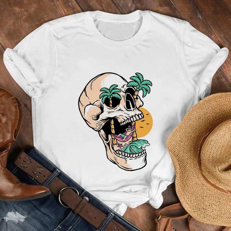 Женская футболка с мультяшным принтом черепа в стиле Харадзюку, летняя женская футболка, повседневный топ с круглым вырезом и коротким рука...
Женская футболка с мультяшным принтом черепа в стиле Харадзюку, летняя женская футболка, повседневный топ с круглым вырезом и коротким рука...