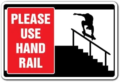 Please USE Hand Rail Aluminum Sign Skateboard Skating Skate | Indoor/Outdoor | 14" Tall
Please USE Hand Rail Aluminum Sign Skateboard Skating Skate | Indoor/Outdoor | 14" Tall