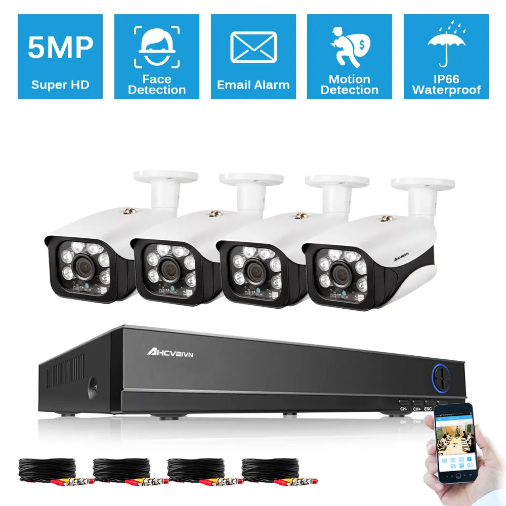 Video Surveillance Kit 1080P 5MP HD DVR 4CH CCTV System For Home 4 Security Camera 2000TVL Outdoor Video Surveillance System 
Video Surveillance Kit 1080P 5MP HD DVR 4CH CCTV System For Home 4 Security Camera 2000TVL Outdoor Video Surveillance System