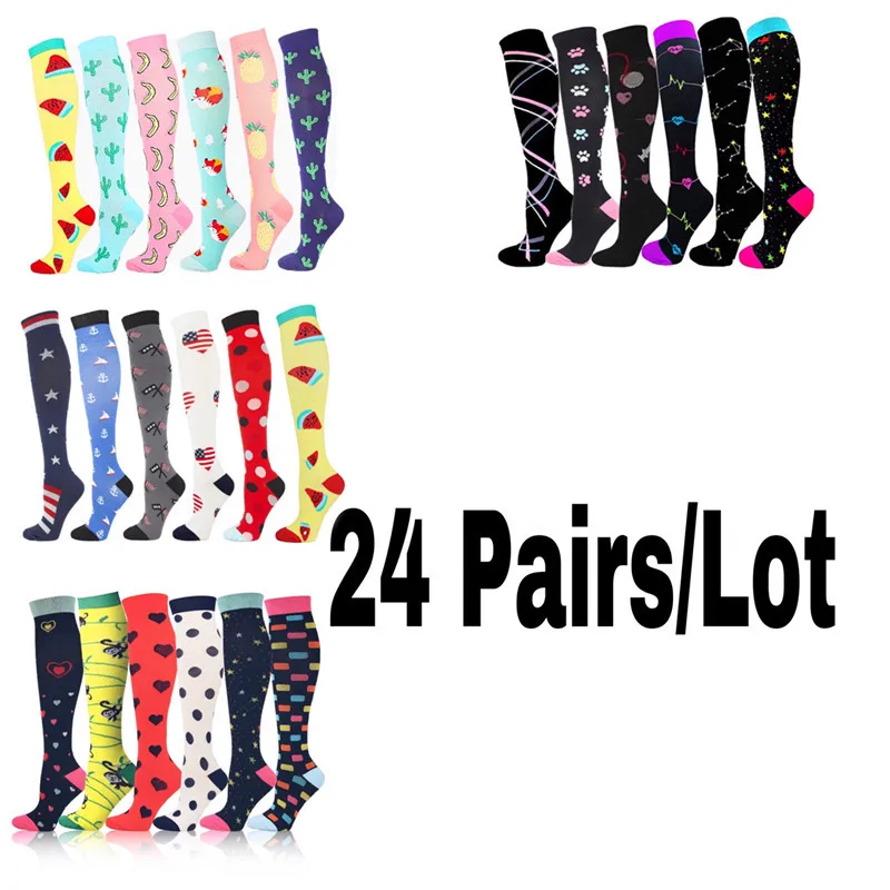 24 Pairs/Lot Compression Stockings Fit For Sports Crossfit Golf Tube Outdoor Sports Men Women Compression Socks Knee Stockings
24 Pairs/Lot Compression Stockings Fit For Sports Crossfit Golf Tube Outdoor Sports Men Women Compression Socks Knee Stockings