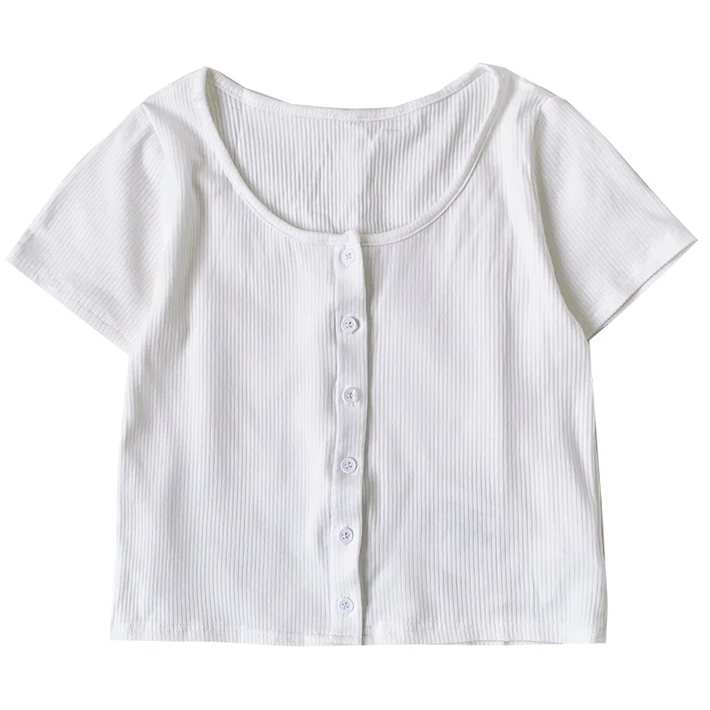 Basic wear retro pit stripe round neck buttoned short slim short-sleeved T-shirt
Basic wear retro pit stripe round neck buttoned short slim short-sleeved T-shirt