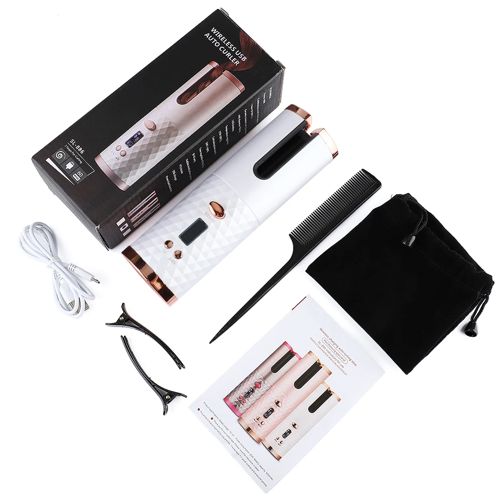 LCD Display Ceramic Curly Cordless Automatic Hair Curler iron wireless Curling Iron USB Rechargeable Air Curler for Curls Waves
LCD Display Ceramic Curly Cordless Automatic Hair Curler iron wireless Curling Iron USB Rechargeable Air Curler for Curls Waves