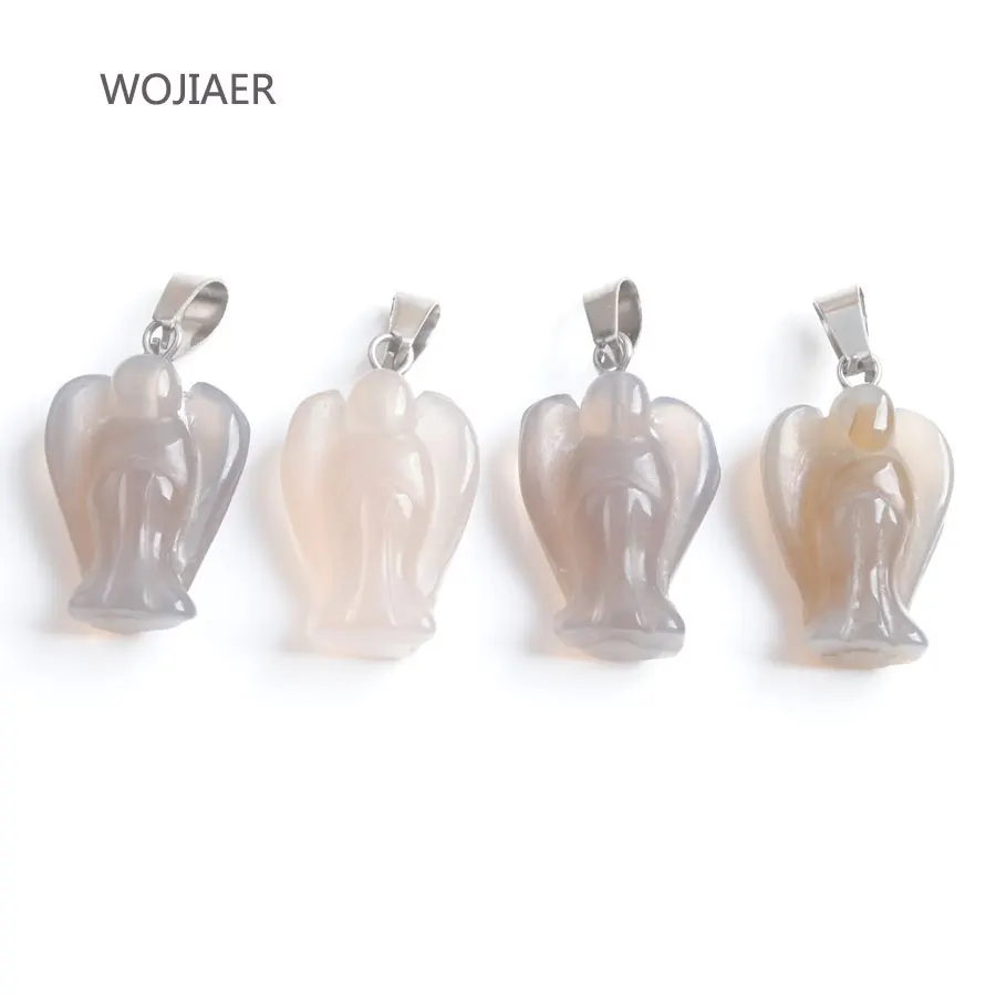 WOJIAER 1Pcs Angel Pendant Energy Natural Grey Agates Stones Bead Reiki for DIY Necklaces Trendy Jewelry ZM0439
WOJIAER 1Pcs Angel Pendant Energy Natural Grey Agates Stones Bead Reiki for DIY Necklaces Trendy Jewelry ZM0439