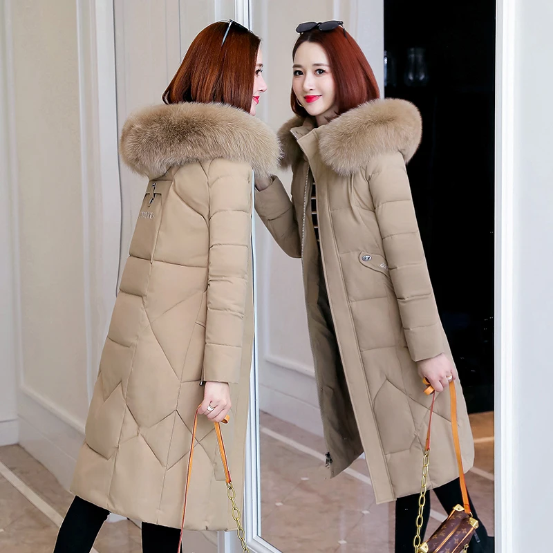 Winter Women Coat Thick Female X-Long Cotton Padded Jacket Big Fur Collar Long Parkas Warm Wool Liner Detachable Coat
Winter Women Coat Thick Female X-Long Cotton Padded Jacket Big Fur Collar Long Parkas Warm Wool Liner Detachable Coat