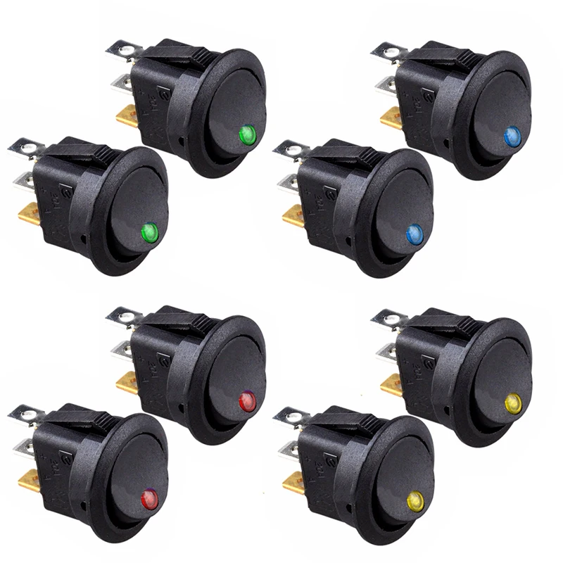 8Pcs ON/OFF 12V Round Rocker Dot Car Boat Switch Waterproof With Led Light Toggle Switches
8Pcs ON/OFF 12V Round Rocker Dot Car Boat Switch Waterproof With Led Light Toggle Switches