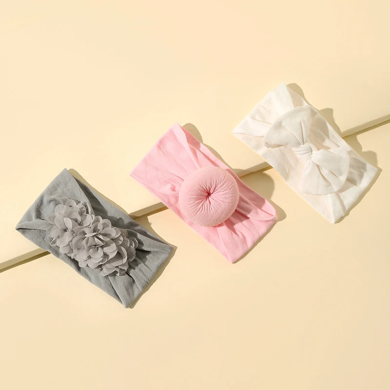 3pcs/set Nylon Solid Color Turban Hair band Elastic Chiffon Flower Headbands For Baby Girls Hair Accessories Baby Girls Bows
3pcs/set Nylon Solid Color Turban Hair band Elastic Chiffon Flower Headbands For Baby Girls Hair Accessories Baby Girls Bows