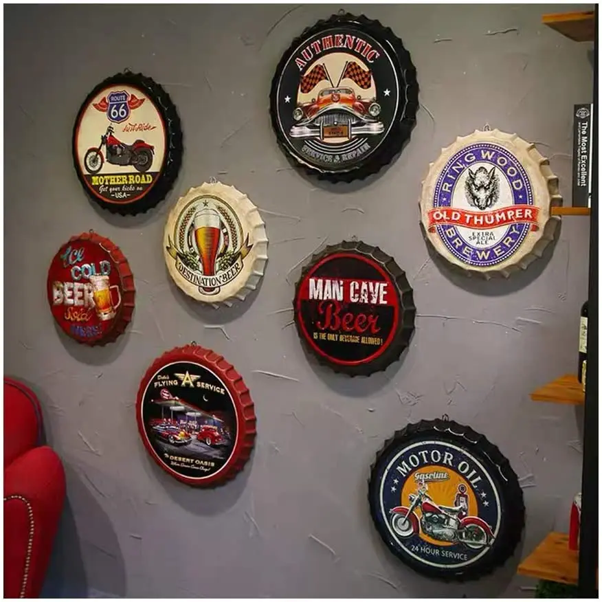 Modern Retro Tin Sign Bottle Cap Metal Poster- Ice Cold Beer, Served Here - ! for Shop/Bar/Club/Cafe/Home/Wall Decor
Modern Retro Tin Sign Bottle Cap Metal Poster- Ice Cold Beer, Served Here - ! for Shop/Bar/Club/Cafe/Home/Wall Decor