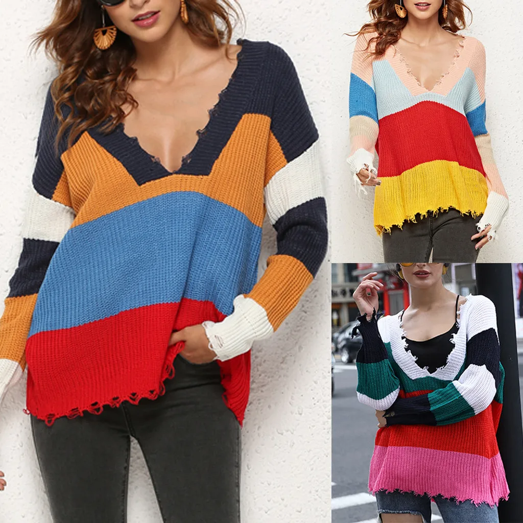 JAYCOSIN Autumn women's sweater Women Fashion V-neck Loose Color Contrast Comfortable Long Sleeves Sweater Women Tops Jesienny
JAYCOSIN Autumn women's sweater Women Fashion V-neck Loose Color Contrast Comfortable Long Sleeves Sweater Women Tops Jesienny