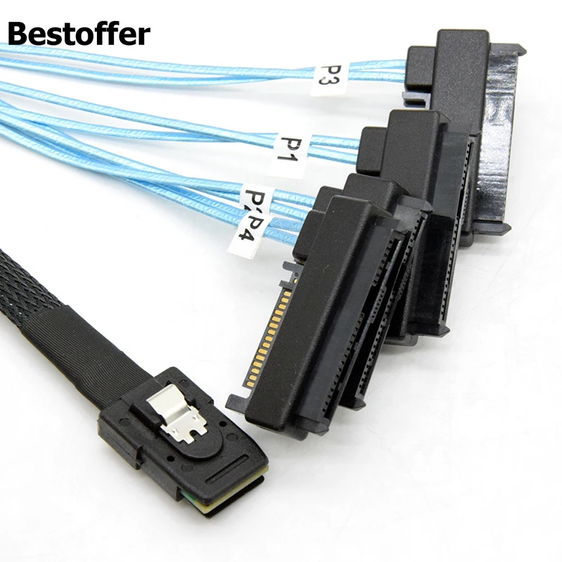 

Мини Внутренний SAS SFF-8087 до 4 SAS 29 Pin SFF-8482 кабель с 15 Pin SATA разъем питания для SAS жесткого диска 1 м