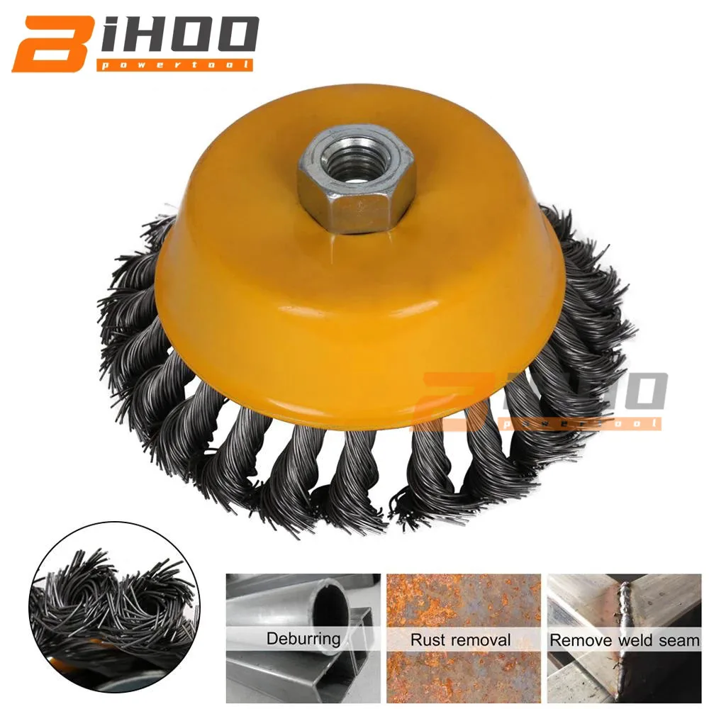 125mm Twisted Steel Wire Wheel with M14 Quick Rust Clean Flat Cup Angle Grinder Brush Strong Paint Remove
125mm Twisted Steel Wire Wheel with M14 Quick Rust Clean Flat Cup Angle Grinder Brush Strong Paint Remove